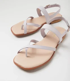 Women DIANA FERRARI Flats|Sandals-Anord Lilac Leather Sandals