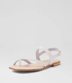 Women DIANA FERRARI Flats|Sandals-Anord Lilac Leather Sandals