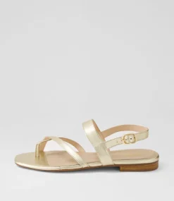 Women DIANA FERRARI Sandals|Flats-Anord Pale Gold Leather Sandals