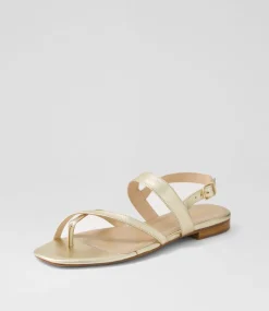 Women DIANA FERRARI Sandals|Flats-Anord Pale Gold Leather Sandals