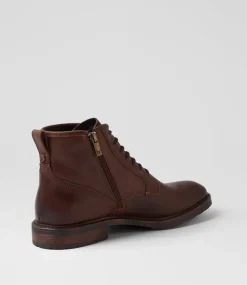 WINDSOR SMITH Boots|Casuals-Ansel Dark Brown Tumbled Leather Lace Up Boots