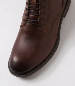 WINDSOR SMITH Boots|Casuals-Ansel Dark Brown Tumbled Leather Lace Up Boots