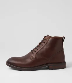 WINDSOR SMITH Boots|Casuals-Ansel Dark Brown Tumbled Leather Lace Up Boots