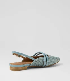 Women I LOVE BILLY Flats-Antees Denim Synthetic Raffia Flat Shoes