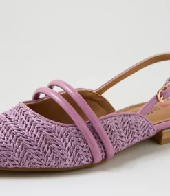 Women I LOVE BILLY Flats-Antees Lavender Synthetic Raffia Flat Shoes