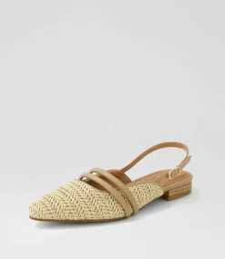 Women I LOVE BILLY Flats-Antees Natural Synthetic Raffia Flat Shoes