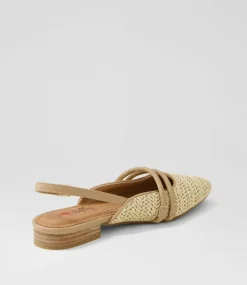 Women I LOVE BILLY Flats-Antees Natural Synthetic Raffia Flat Shoes