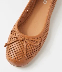 Women TOP END Flats-Appso Dark Tan Leather Flat Shoes