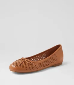 Women TOP END Flats-Appso Dark Tan Leather Flat Shoes