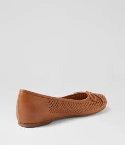 Women TOP END Flats-Appso Dark Tan Leather Flat Shoes