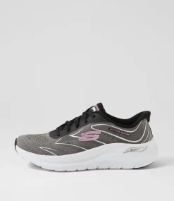 Women SKECHERS Sneakers-Arch Fit 2 Black Pink Mesh Sneakers