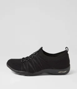 Women SKECHERS Sneakers-Arch Fit Comfy Black Mesh Sneakers