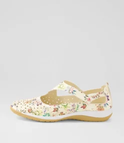 Women I LOVE BILLY Flats-Ardon Beige Wildflower Flat Shoes