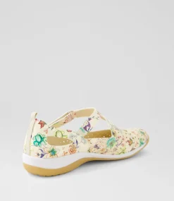 Women I LOVE BILLY Flats-Ardon Beige Wildflower Flat Shoes