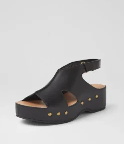 Women SUPERSOFT Comfort|Sandals-Ariss Black Leather Sandals