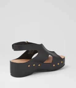 Women SUPERSOFT Comfort|Sandals-Ariss Black Leather Sandals
