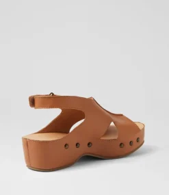 Women SUPERSOFT Sandals-Ariss Dark Tan Leather Sandals