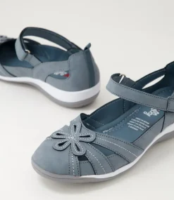 Women I LOVE BILLY Flats-Arkour Mid Blue Nubuck Pu Flat Shoes