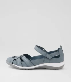 Women I LOVE BILLY Flats-Arkour Mid Blue Nubuck Pu Flat Shoes