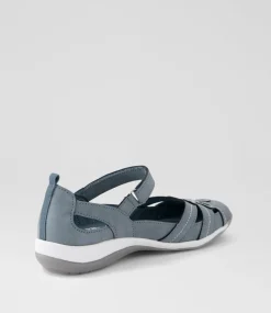 Women I LOVE BILLY Flats-Arkour Mid Blue Nubuck Pu Flat Shoes