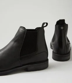 WINDSOR SMITH Boots|Casuals-Arlo Black Tumbled Leather Chelsea Boots