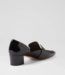 Women TOP END Heels-Arni Black Ivory Patent Leather Heels