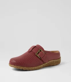 Women COLORADO Comfort|Wedges-Arya Burgundy Leather Flat Shoes