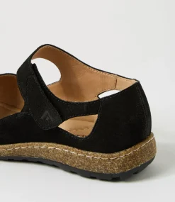 Women COLORADO Comfort|Flats-Asher Black Leather Sandals