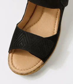 Women COLORADO Comfort|Flats-Asher Black Leather Sandals