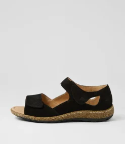 Women COLORADO Comfort|Flats-Asher Black Leather Sandals