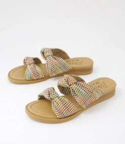 Women BLOWFISH Slides|Flats-Ashland Multi Fabric Slides