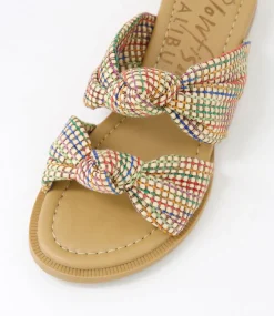Women BLOWFISH Slides|Flats-Ashland Multi Fabric Slides