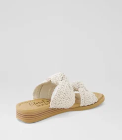 Women BLOWFISH Slides|Flats-Ashland Off White Fabric Slides