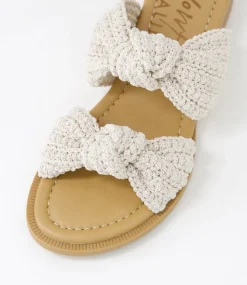 Women BLOWFISH Slides|Flats-Ashland Off White Fabric Slides