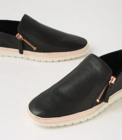 Women DIANA FERRARI Flats-Ashli Black Rose Metallic Mix Flat Shoes