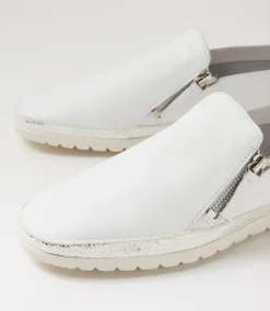 Women DIANA FERRARI Flats-Ashli White Silver Mix Flat Shoes