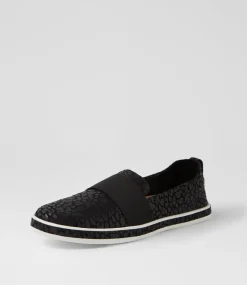 Women SUPERSOFT Loafers|Sneakers-Ask Black Leopard Print Suede Sneakers