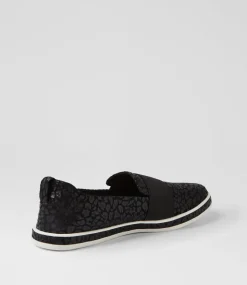 Women SUPERSOFT Loafers|Sneakers-Ask Black Leopard Print Suede Sneakers