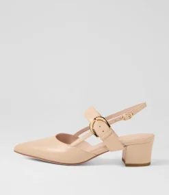 Women TOP END Heels-Asten Camel Leather Heels