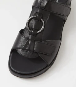 Women SUPERSOFT Comfort|Sandals-Athleen Black Leather Sandals