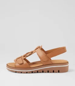 Women SUPERSOFT Comfort|Sandals-Athleen Dark Tan Leather Sandals