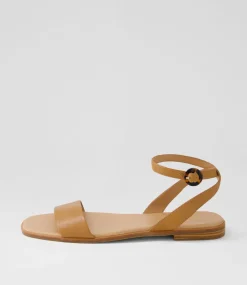 Women DIANA FERRARI Flats|Sandals-Atilly Lrg Dark Tan Leather Sandals
