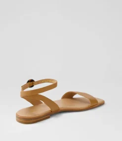 Women DIANA FERRARI Flats|Sandals-Atilly Lrg Dark Tan Leather Sandals