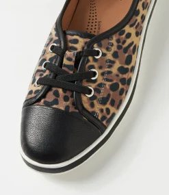 Women SUPERSOFT Comfort|Sneakers-Augusts Black Tan Leopard Leather Suede Sneakers