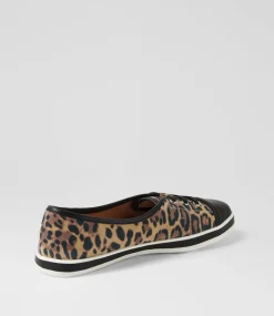 Women SUPERSOFT Comfort|Sneakers-Augusts Black Tan Leopard Leather Suede Sneakers