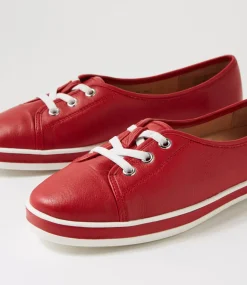 Women SUPERSOFT Comfort|Sneakers-Augusts Dark Red Leather Sneakers