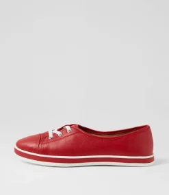 Women SUPERSOFT Comfort|Sneakers-Augusts Dark Red Leather Sneakers