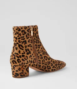 Women TOP END Boots-Aulima Leopard Pony Ankle Boots