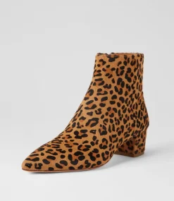 Women TOP END Boots-Aulima Leopard Pony Ankle Boots