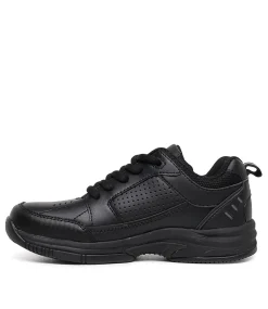CLARKS Sport School Shoes|Junior School Shoes-AWARD LACE BLACK LEATHER